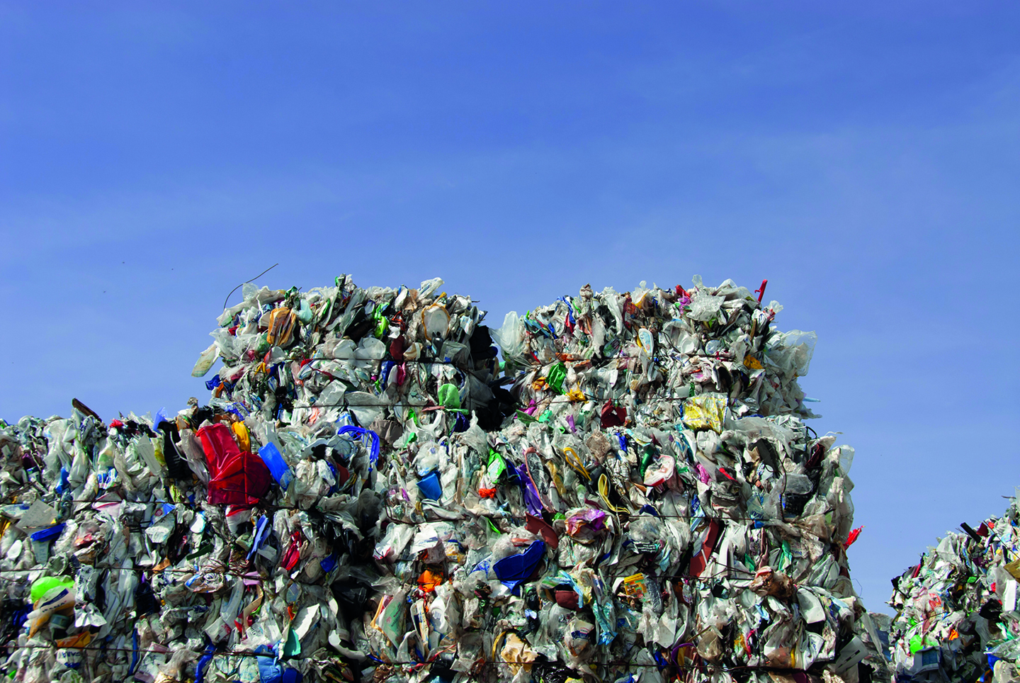 Image of plastic scraps pressed into cubes