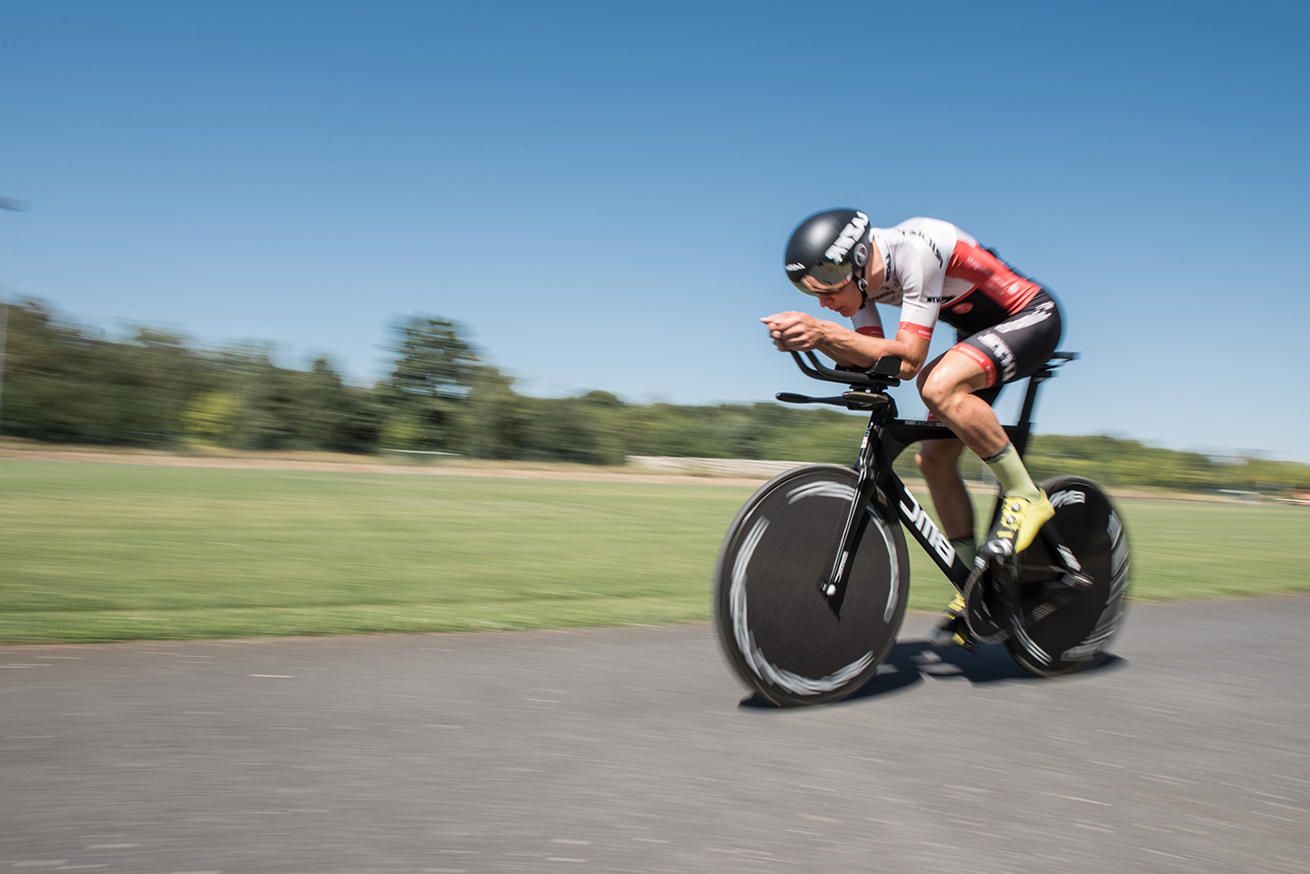 Road cyclist in nature