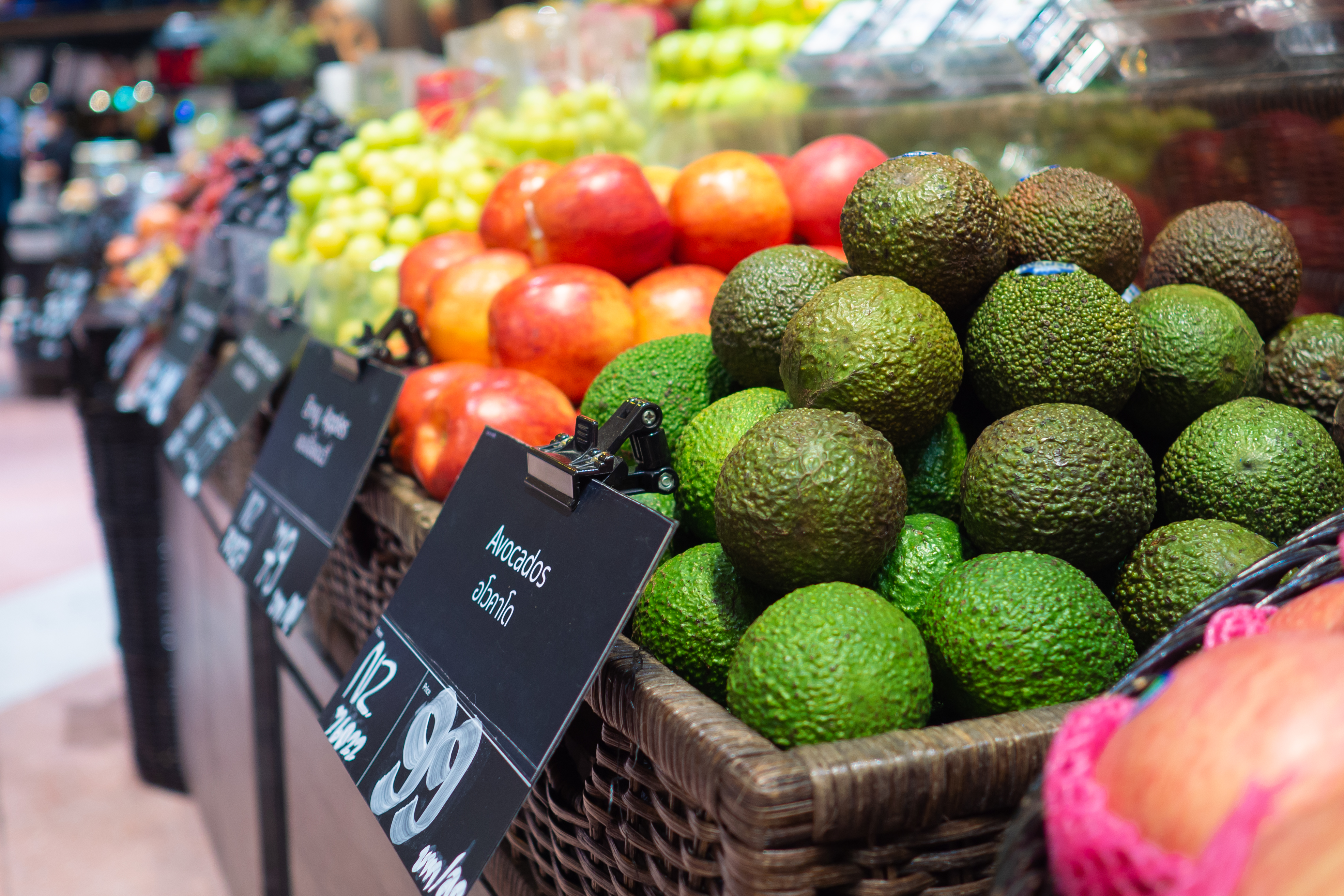 Obst und Gemüseauslage Handel