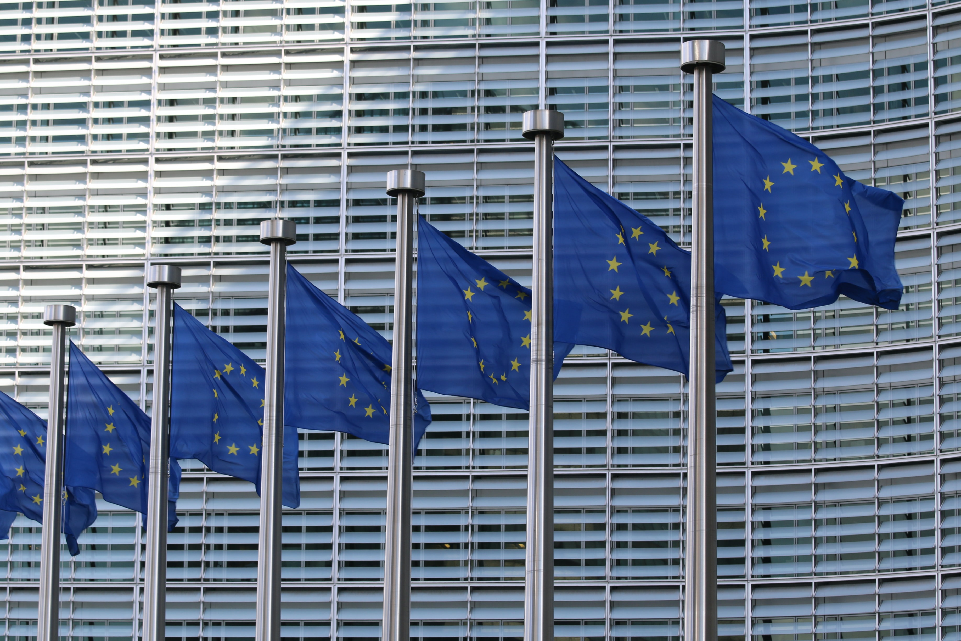 EU Flaggen vor Kommission